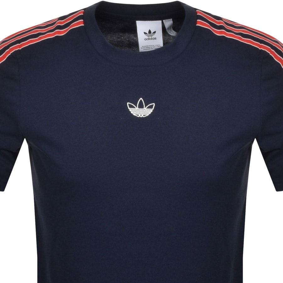 Alternative Image for Productadidas Originals Sport 3 Stripe T Shirt Navy2